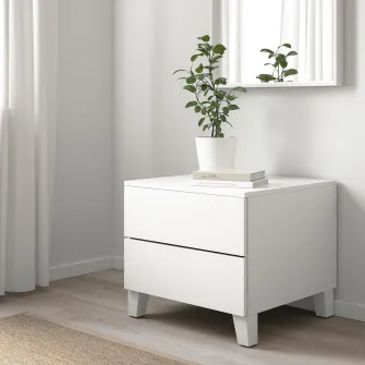 IKEA PLATSA Comoda 2 sertare, alb/Fonnes alb, 60x57x53 cm