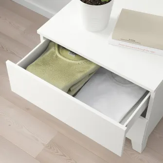 IKEA PLATSA Comoda 2 sertare, alb/Fonnes alb, 60x57x53 cm