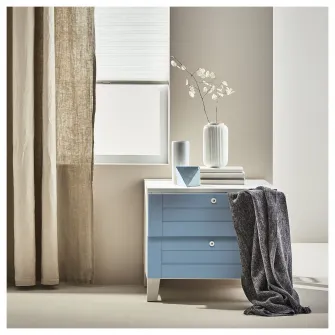 IKEA PLATSA Comoda 2 sertare, alb/Sannidal albastru, 60x57x53 cm