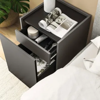 IKEA PLÖJKER Noptiera, gri inchis, 41x41x50 cm