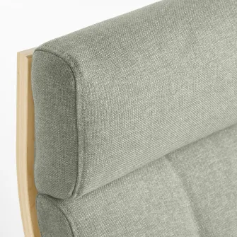 IKEA POÄNG Balansoar, furnir mesteacan/Gunnared verde deschis