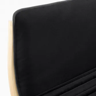 IKEA POÄNG Balansoar, furnir mesteacan/Knisa negru