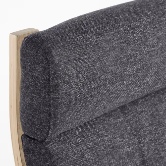 IKEA POÄNG Balansoar, furnir stejar alb/Gunnared gri inchis