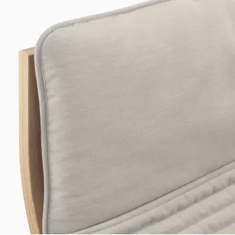 IKEA POÄNG Balansoar, furnir stejar alb/Knisa bej deschis