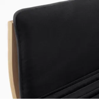 IKEA POÄNG Balansoar, furnir stejar alb/Knisa negru