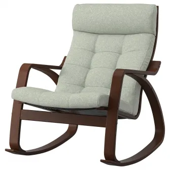 IKEA POÄNG Balansoar, maro/Gunnared verde deschis