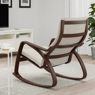 IKEA POÄNG Balansoar, maro/Knisa bej deschis