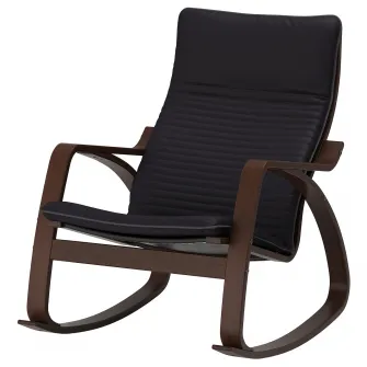 IKEA POÄNG Balansoar, maro/Knisa negru