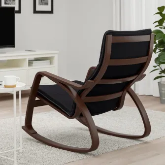 IKEA POÄNG Balansoar, maro/Knisa negru