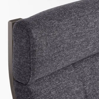 IKEA POÄNG Balansoar, negru-maro/Gunnared gri inchis