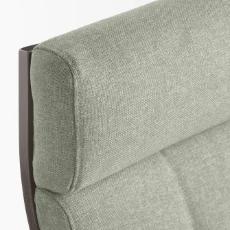 IKEA POÄNG Balansoar, negru-maro/Gunnared verde deschis