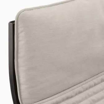 IKEA POÄNG Balansoar, negru-maro/Knisa bej deschis
