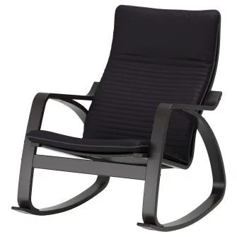 IKEA POÄNG Balansoar, negru-maro/Knisa negru