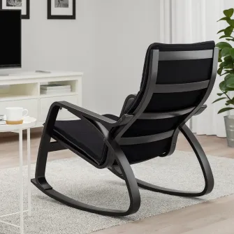 IKEA POÄNG Balansoar, negru-maro/Knisa negru