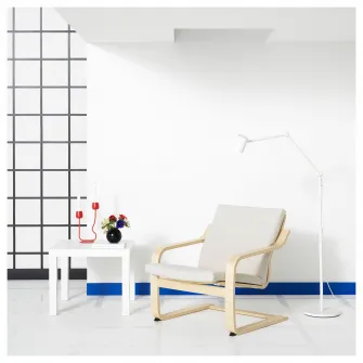 IKEA POÄNG Fotoliu cu spatar jos, natur/bej/Katorp natur/bej