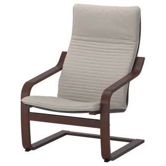 IKEA POÄNG Fotoliu, maro/Knisa bej deschis