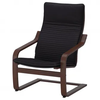 IKEA POÄNG Fotoliu, maro/Knisa negru