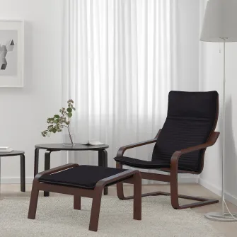 IKEA POÄNG Fotoliu, maro/Knisa negru
