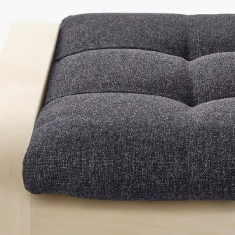 IKEA POÄNG Taburet, furnir mesteacan/Gunnared gri inchis