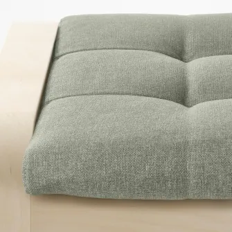 IKEA POÄNG Taburet, furnir mesteacan/Gunnared verde deschis