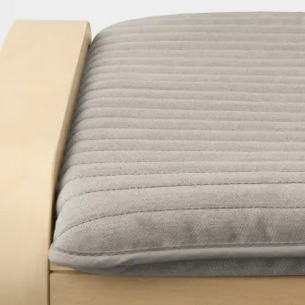 IKEA POÄNG Taburet, furnir mesteacan/Knisa bej deschis