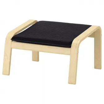 IKEA POÄNG Taburet, furnir mesteacan/Knisa negru
