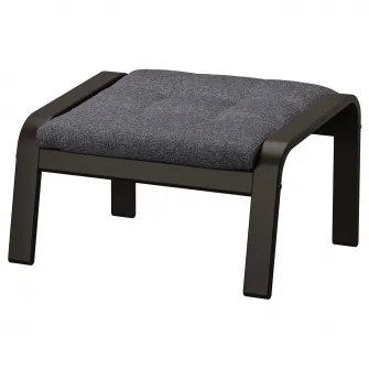 IKEA POÄNG Taburet, negru-maro/Gunnared gri inchis