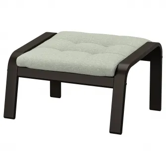 IKEA POÄNG Taburet, negru-maro/Gunnared verde deschis