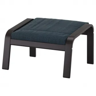 IKEA POÄNG Taburet, negru-maro/Hillared albastru inchis