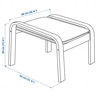 IKEA POÄNG Taburet, negru-maro/Hillared albastru inchis