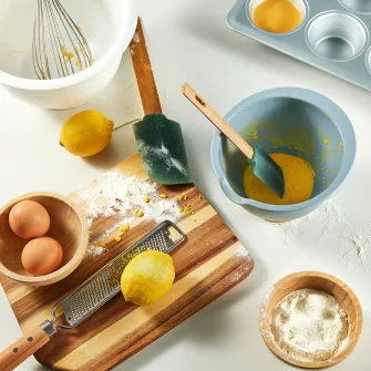 IKEA PONNYFISK Bol mixer, gri deschis-bleu, 1 l