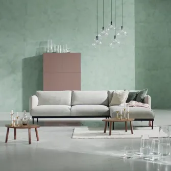 IKEA ÄPPLARYD Canapea 3 locuri cu sezlong, Lejde gri