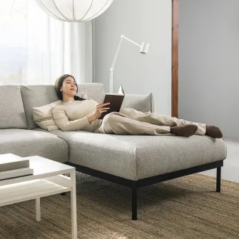 IKEA ÄPPLARYD Sectiune sezlong, Lejde gri