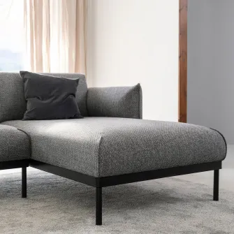 IKEA ÄPPLARYD Sectiune sezlong, Lejde gri/negru