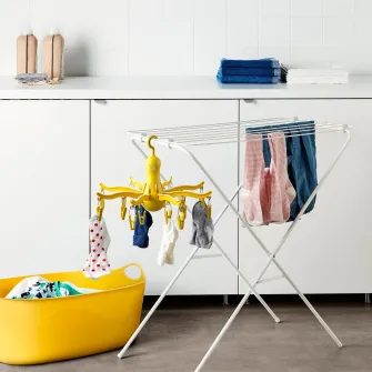 IKEA PRESSA Uscator rufe suspendat+16 carlige, galben