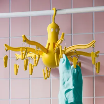 IKEA PRESSA Uscator rufe suspendat+16 carlige, galben