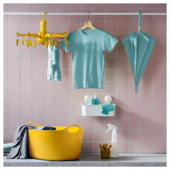 IKEA PRESSA Uscator rufe suspendat+16 carlige, galben