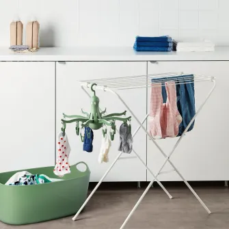 IKEA PRESSA Uscator rufe suspendat+16 carlige, verde