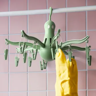 IKEA PRESSA Uscator rufe suspendat+16 carlige, verde