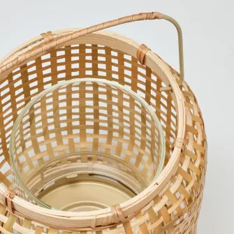 IKEA PÅVEFINK Felinar lumanare bloc, bambus, 25 cm
