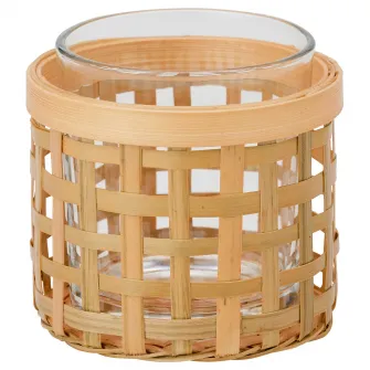 IKEA PÅVEFINK Suport lumanare pastila, bambus, 8 cm