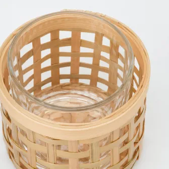 IKEA PÅVEFINK Suport lumanare pastila, bambus, 8 cm