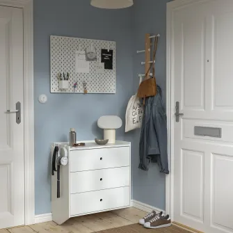 IKEA RACKNÄS Comoda 3 sertare, alb/suspendat, 69x78 cm