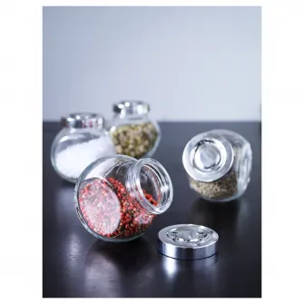 IKEA RAJTAN Borcan mirodenii, sticla/aluminiu, 15 cl