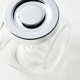 IKEA RAJTAN Borcan mirodenii, sticla/aluminiu, 15 cl