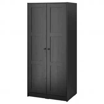 IKEA RAKKESTAD Dulap 2usi, negru-maro, 79x176 cm