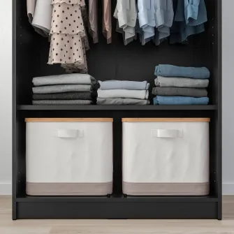 IKEA RAKKESTAD Dulap 2usi, negru-maro, 79x176 cm