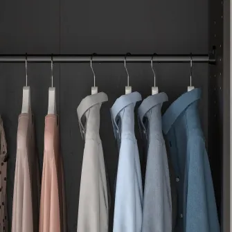 IKEA RAKKESTAD Dulap 2usi, negru-maro, 79x176 cm