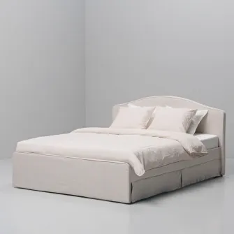 IKEA RAMNEFJÄLL Cadru pat tapitat, Kilanda bej deschis, 140x200 cm