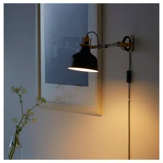 IKEA RANARP Aplica/spot clema, negru